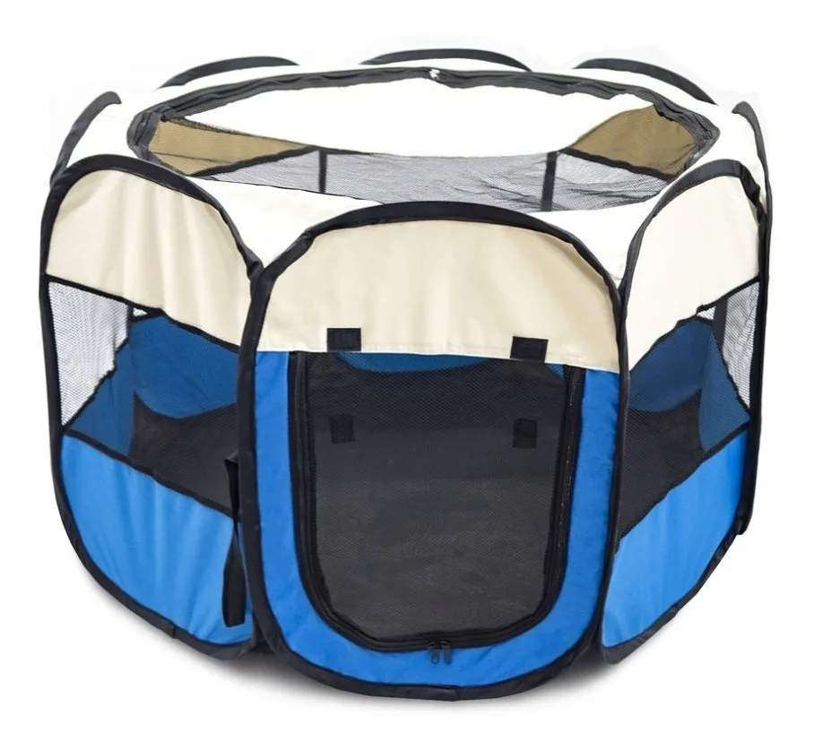 Carpa Corral Portátil para Mascotas Medianas  | Venta al Mayoreo MAXBLUE vista frontal 