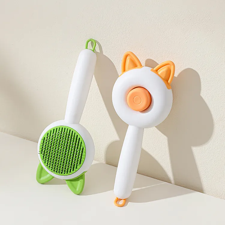 Venta al por mayor de peine limpiador para mascotas con orejas de gato vista frontal 