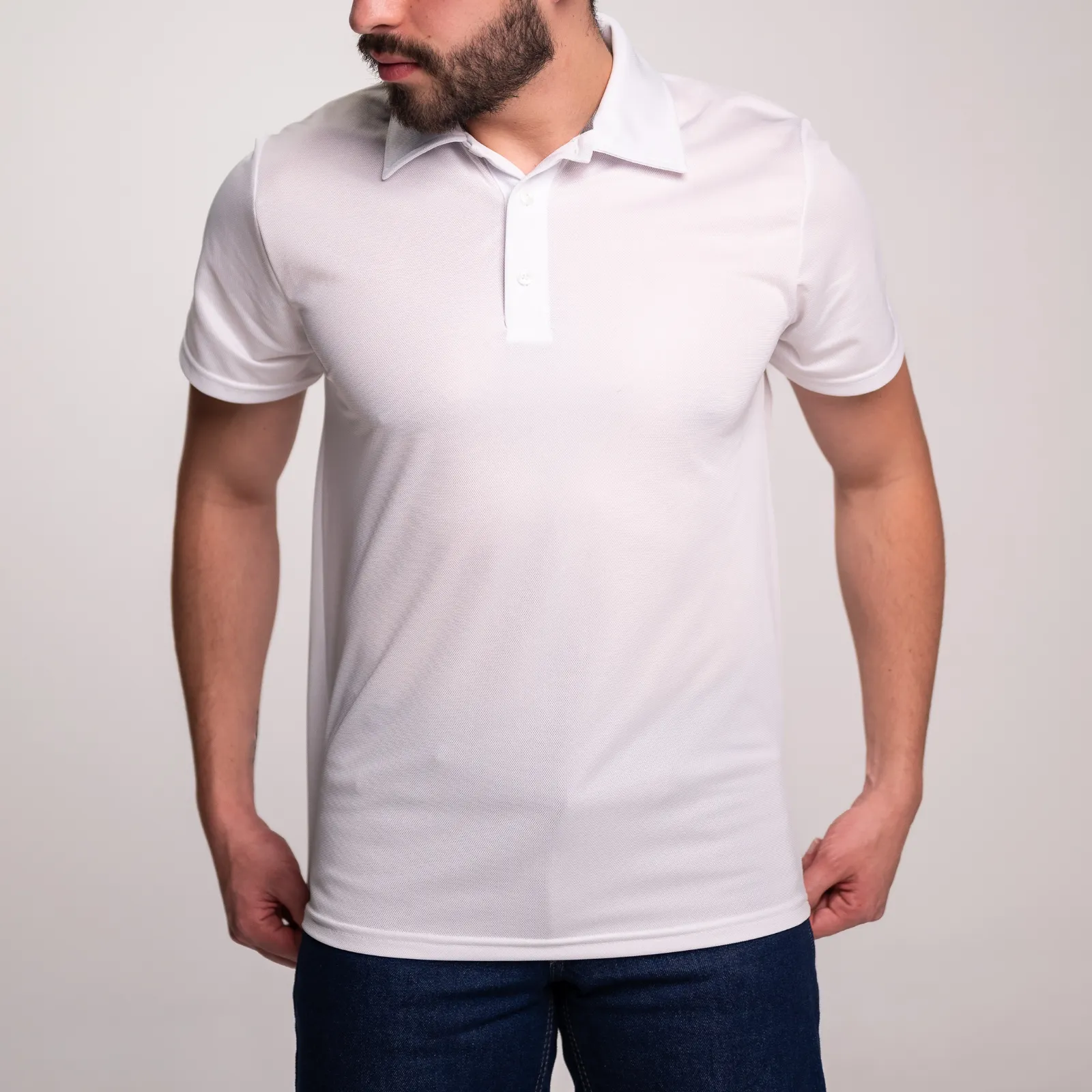POLO AIRMAN Crew Cold Dry Caballero al Mayoreo vista frontal 