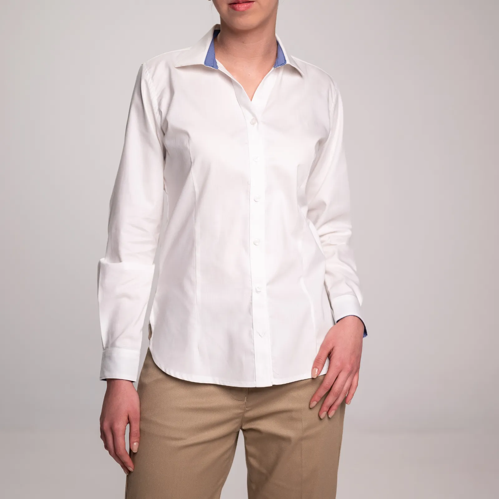 Blusa AirMan Micro Oxford Dama Manga Larga vista frontal 