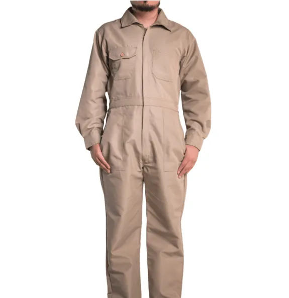 Overol UNILINE Básico Gabardina Khaki para Hombre, Manga Larga