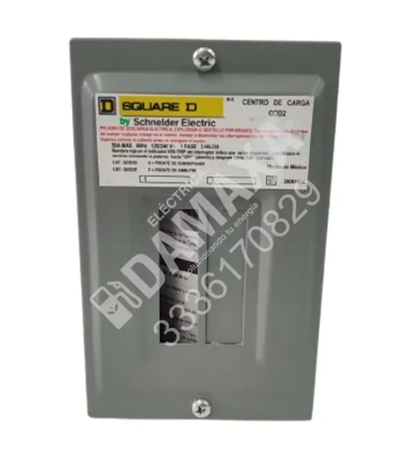 Centro de carga QOD 2 polos Square D para 2 interruptores termomagnéticos