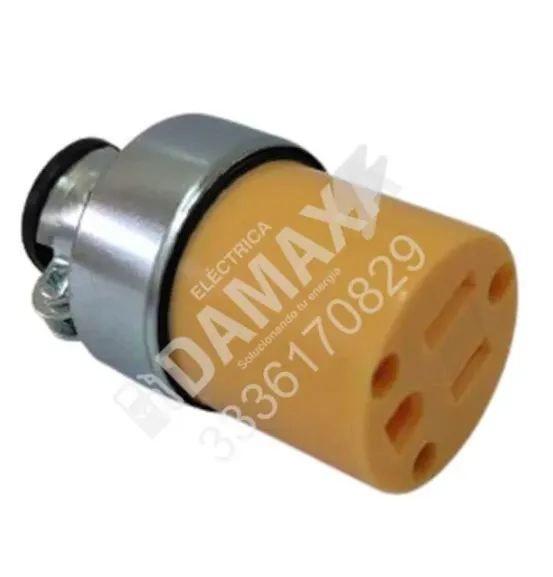 Contacto Amarillo 15A 125V para Canalización e Instalaciones Industriales