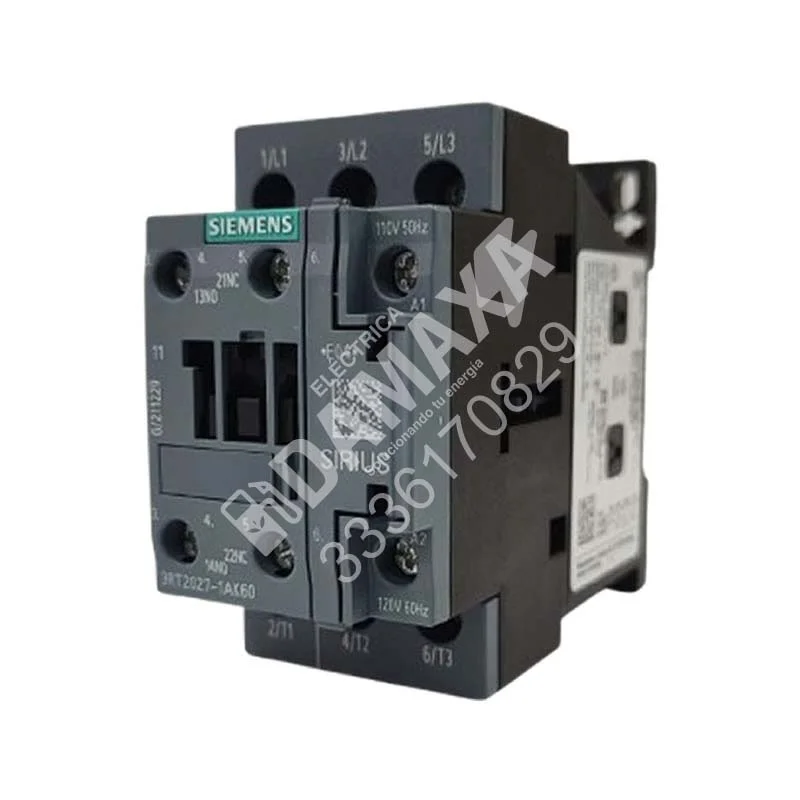 Contactor Siemens 3RT2027-1AK60 110V 50Hz / 120V 60Hz para Tablero Eléctrico