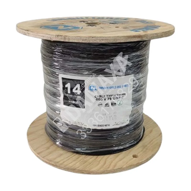 Cable THWN Nylon Antiflama Calibre 14 (14 AWG) Color Negro