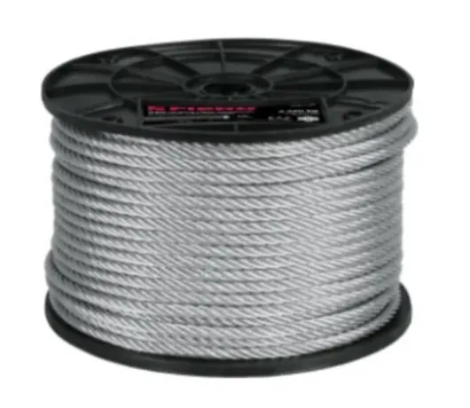Cable de acero 1/8 (3 mm) 7x7 galvanizado recubierto PVC 75 m CAB-1/8RX