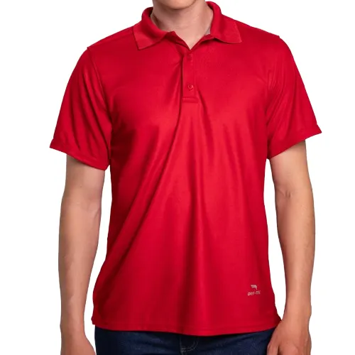 POLO AirMan Dry Tec Rojo Caballero al Mayoreo: Playera Tipo Polo Dry Fit de Secado Rápido