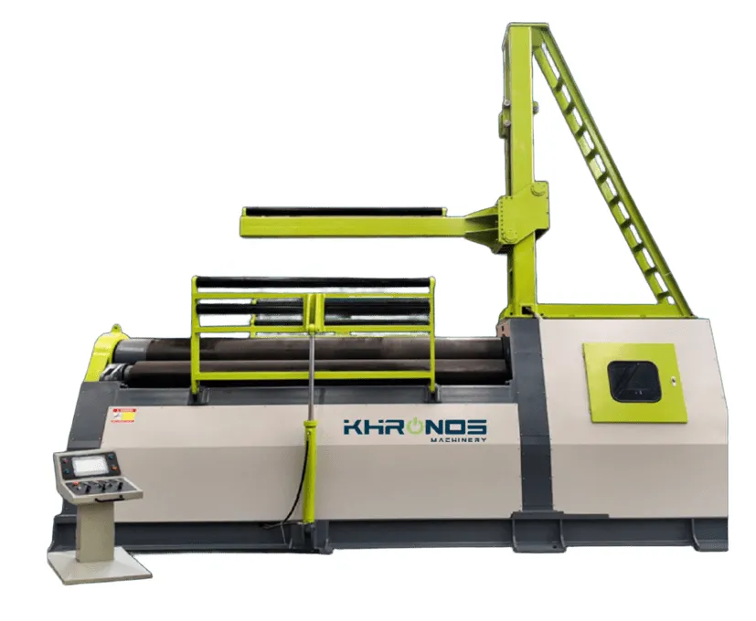 Roladora hidráulica KMW12-8x3000 4R con PLC para placas metálicas