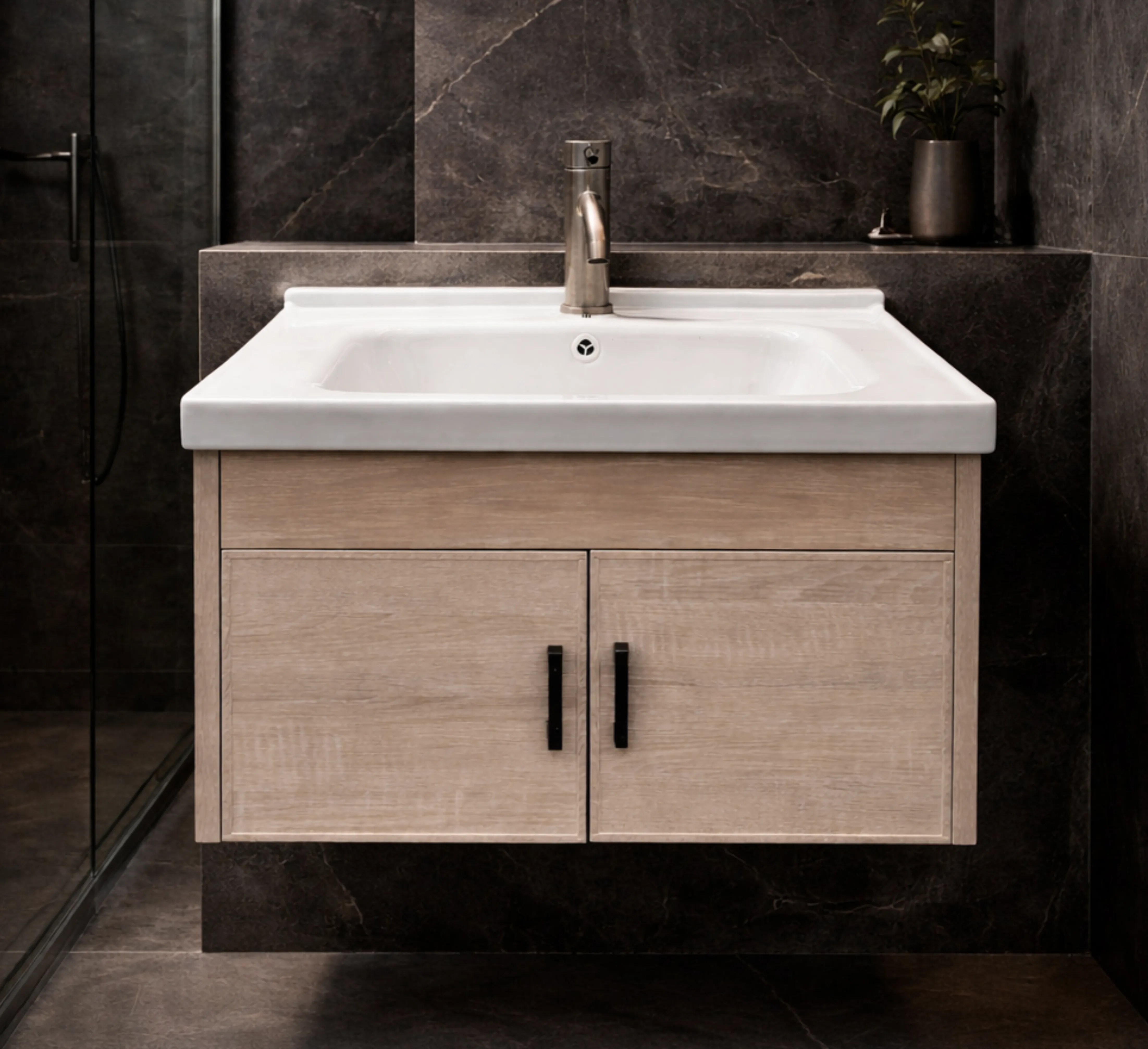 Gabinete de baño ARNO en polímero reforzado con fibra de carbono