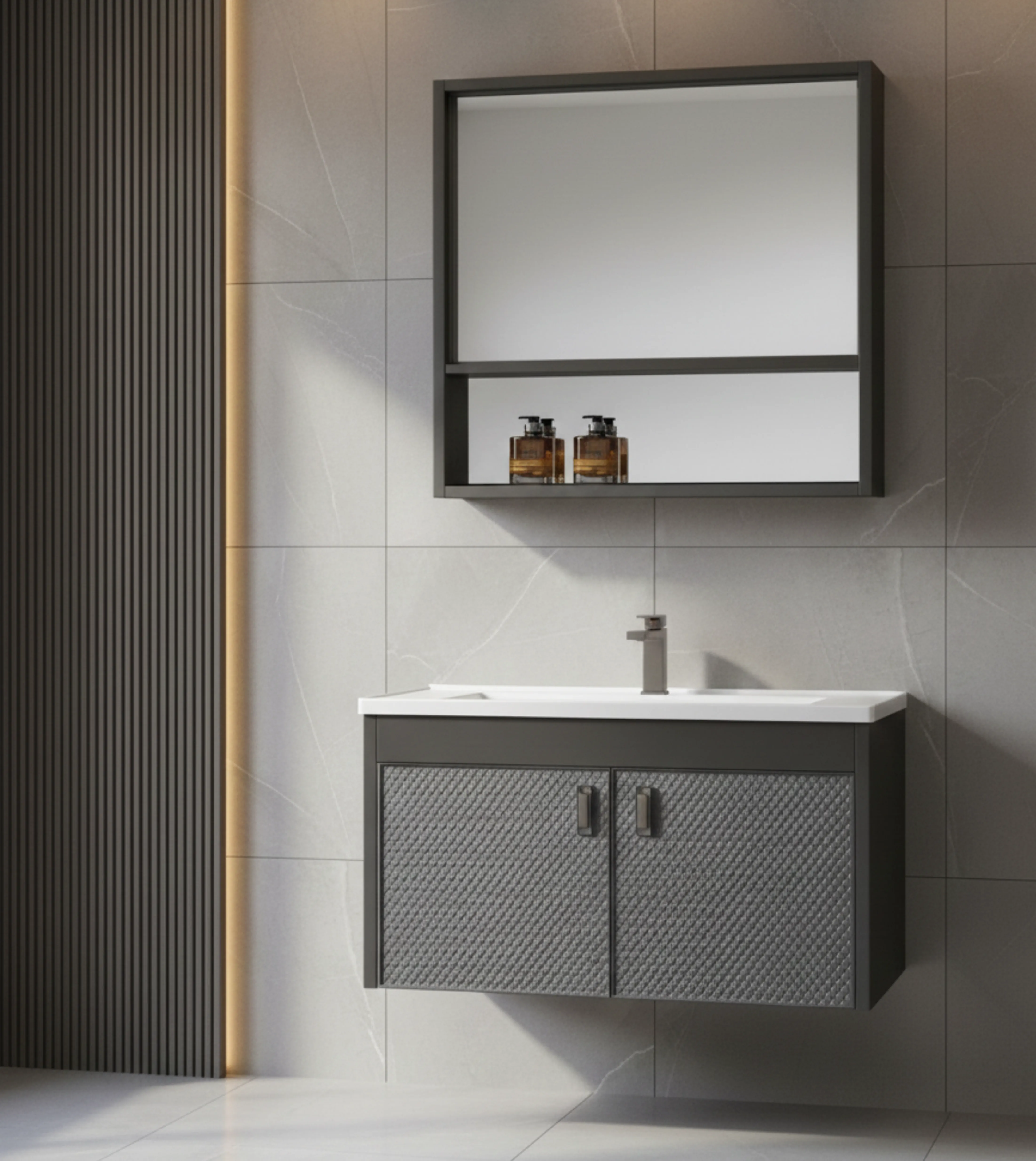 Gabinete de baño KAY en polímero reforzado con fibra de carbono