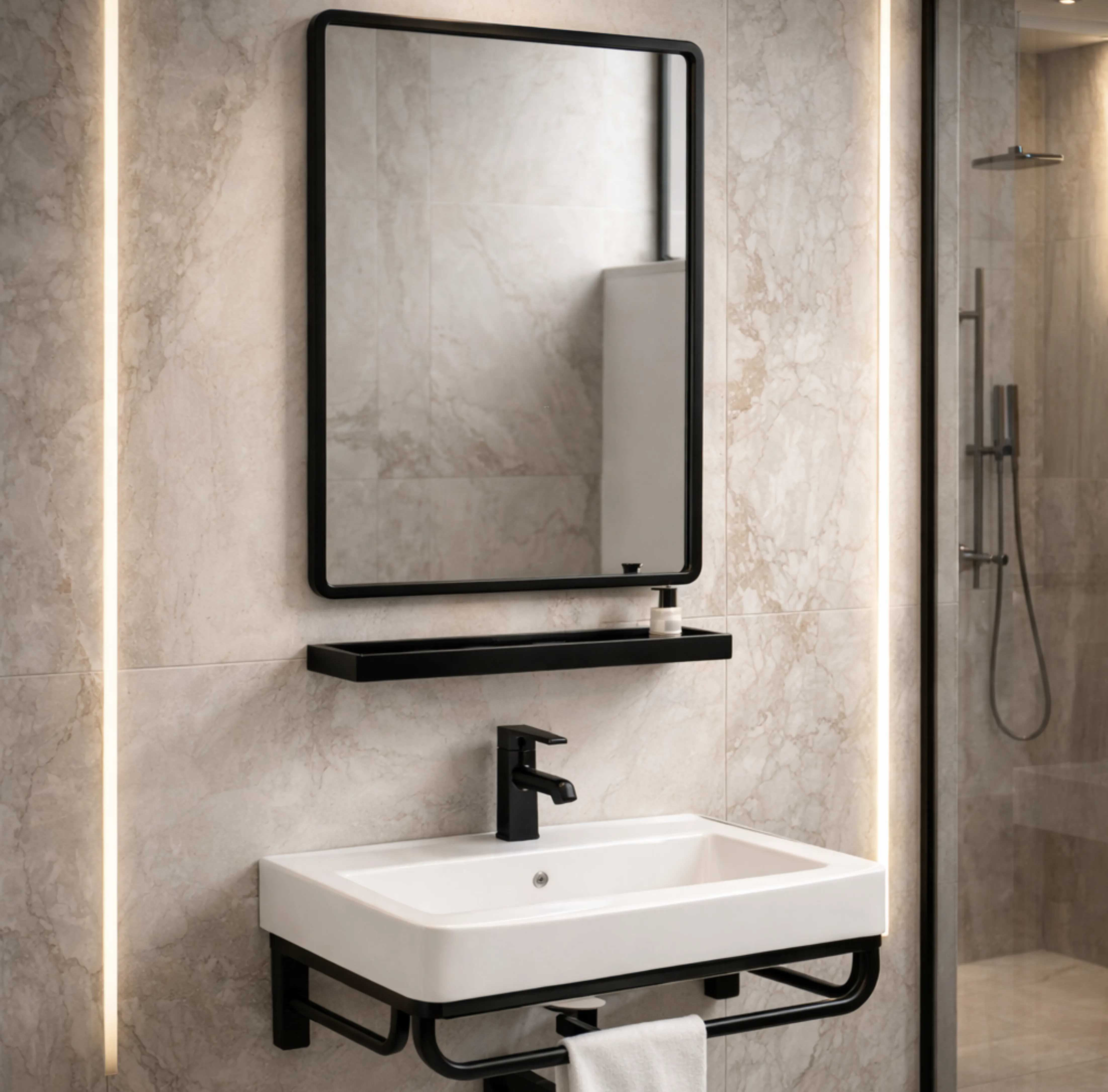 Gabinete de baño SHANI fabricado en aluminio