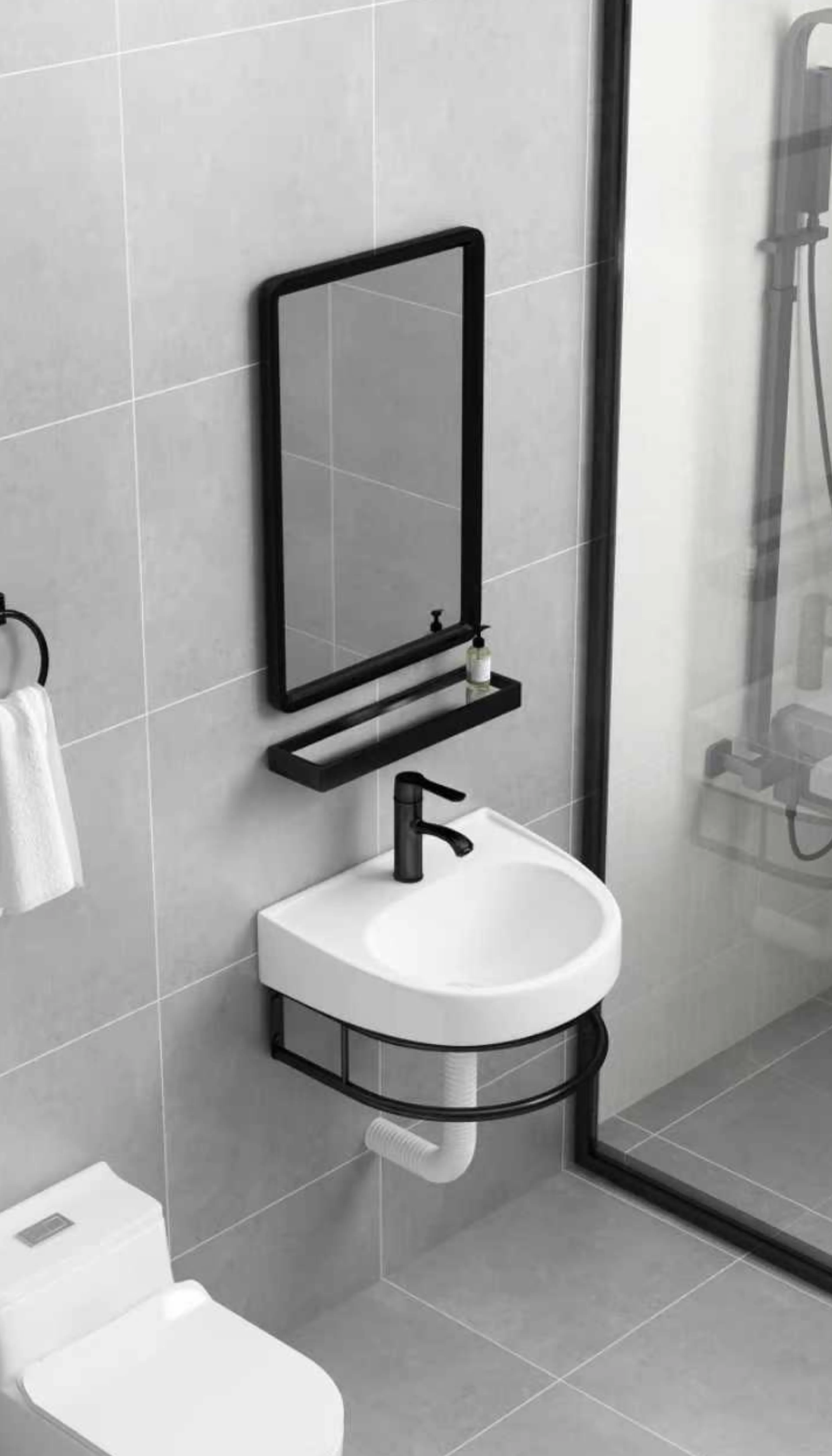 Gabinete para baño MEHIR 8057B de aluminio