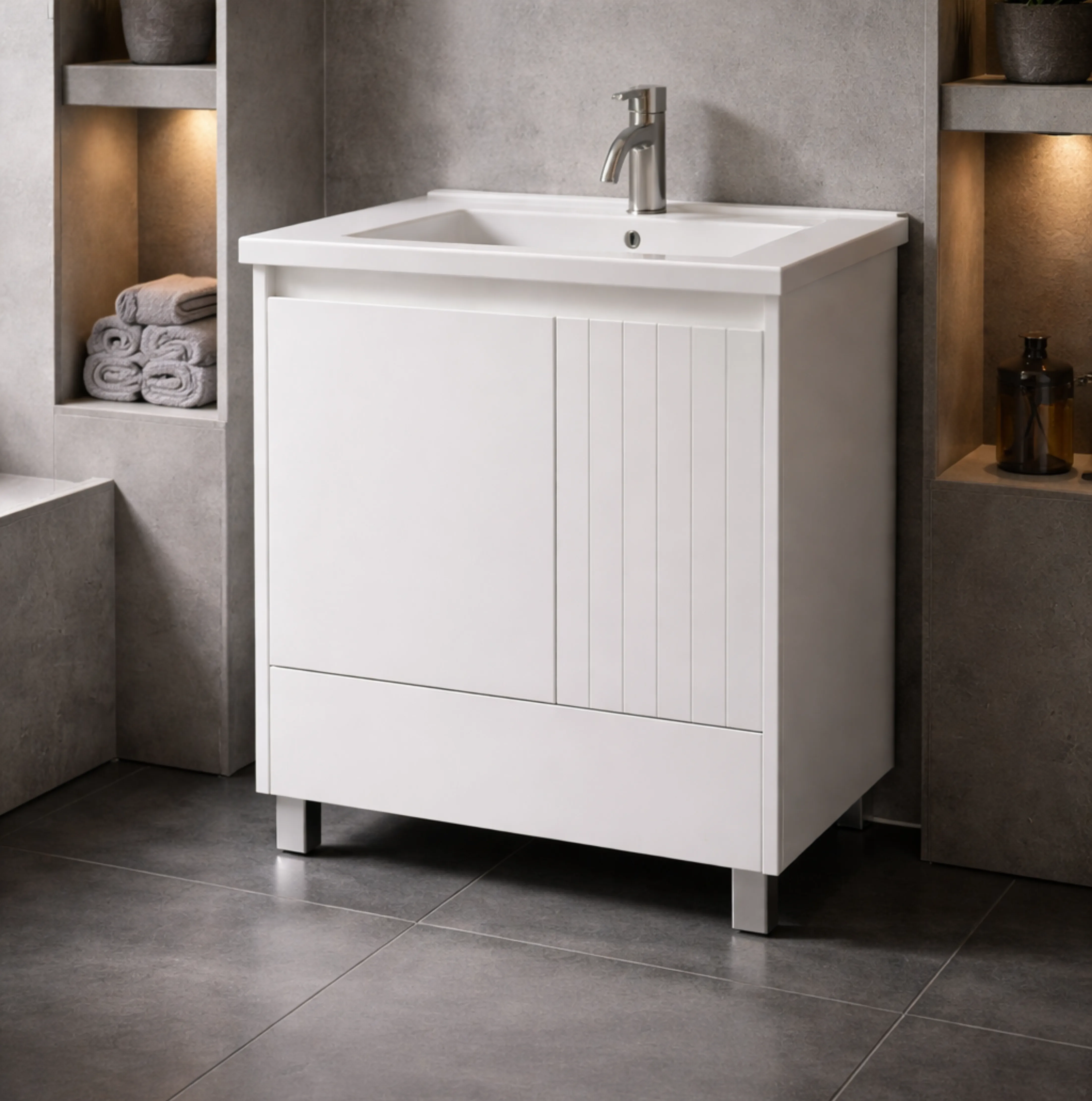 Mueble para baño SAMÍN B de piso en MDF laqueado