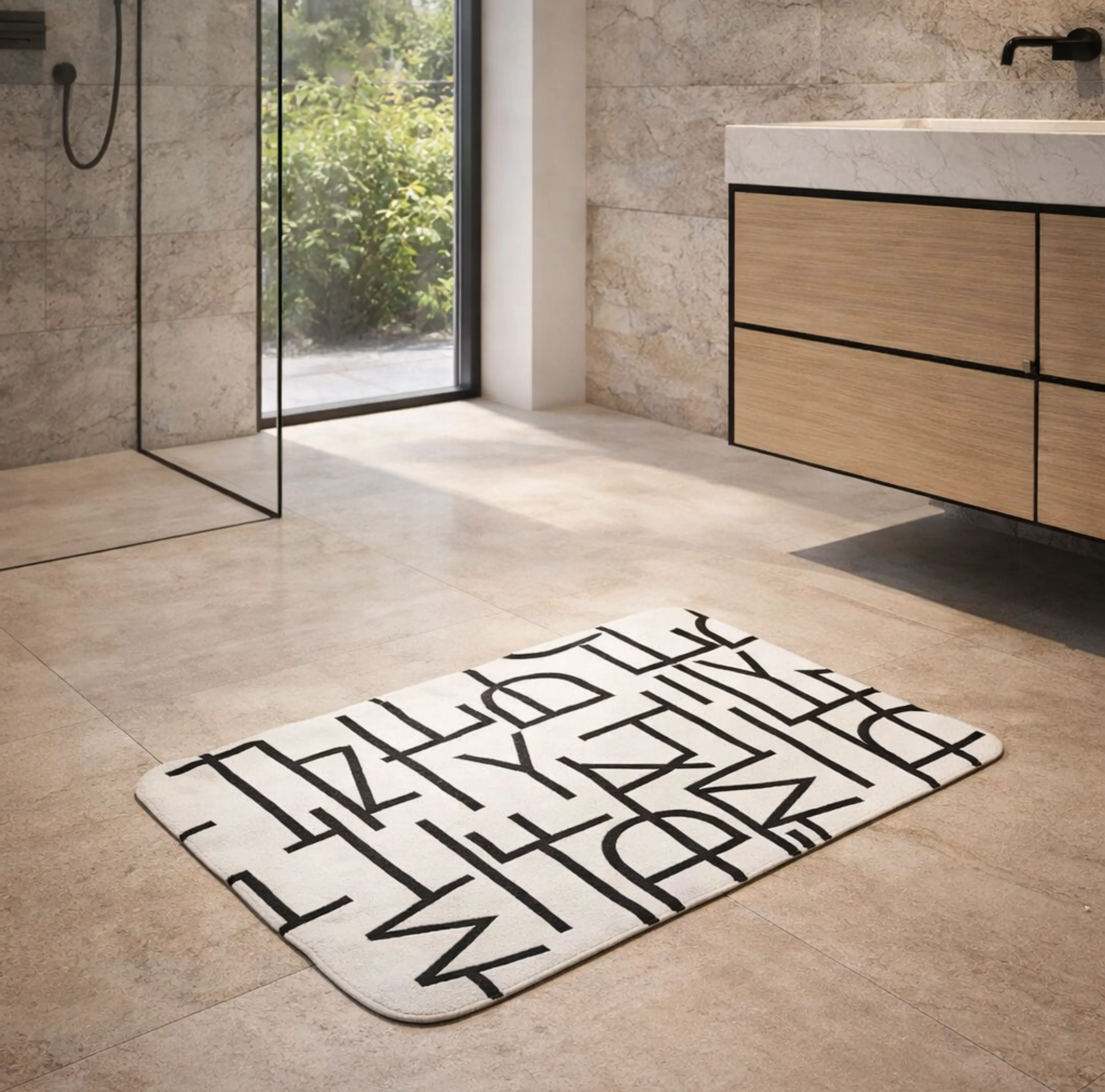 NUWA Tapete rectangular 60 x 40 cm antiderrapante de alta absorción