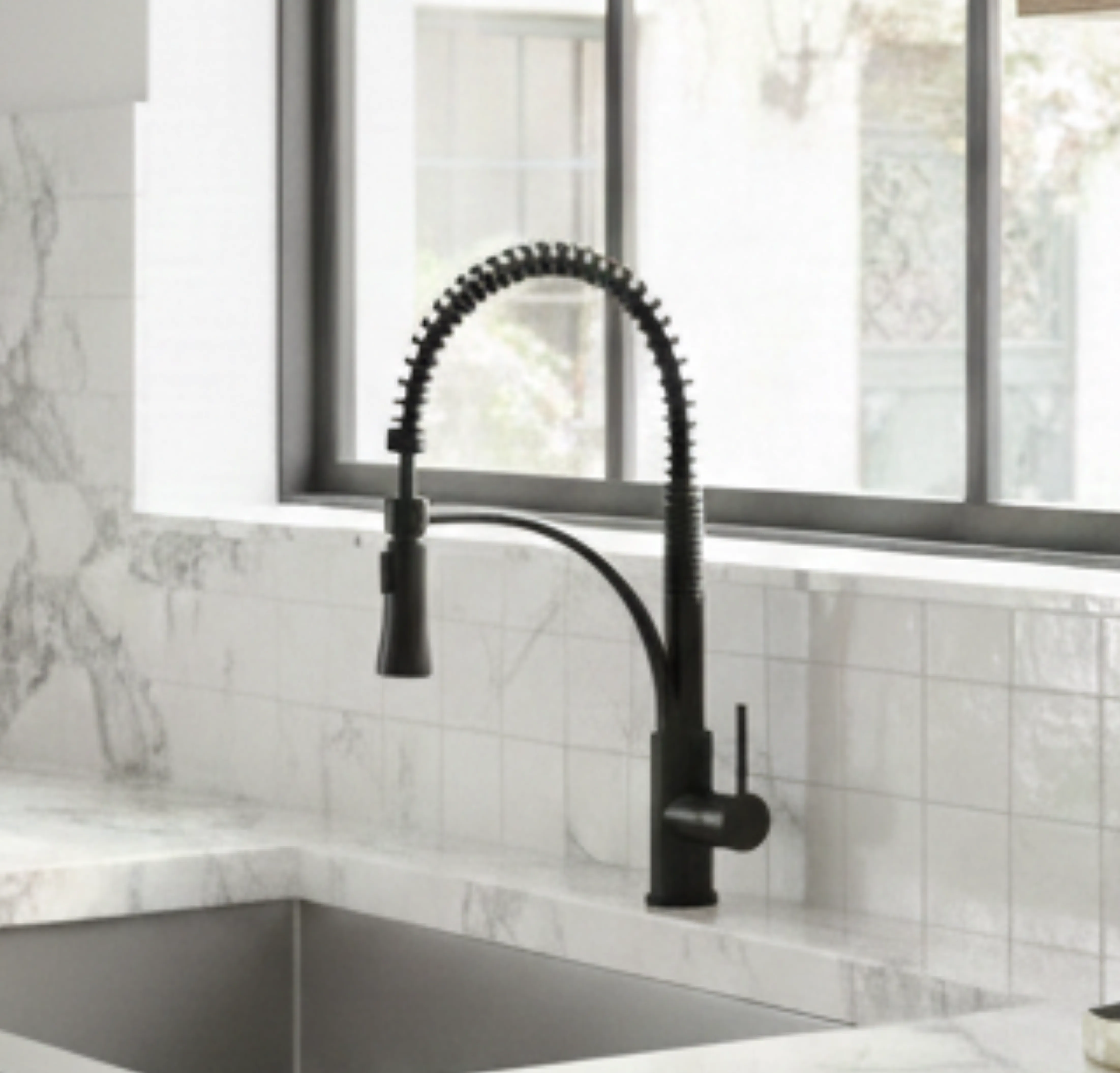 METIS Llave para tarja negro mate de acero inoxidable 304