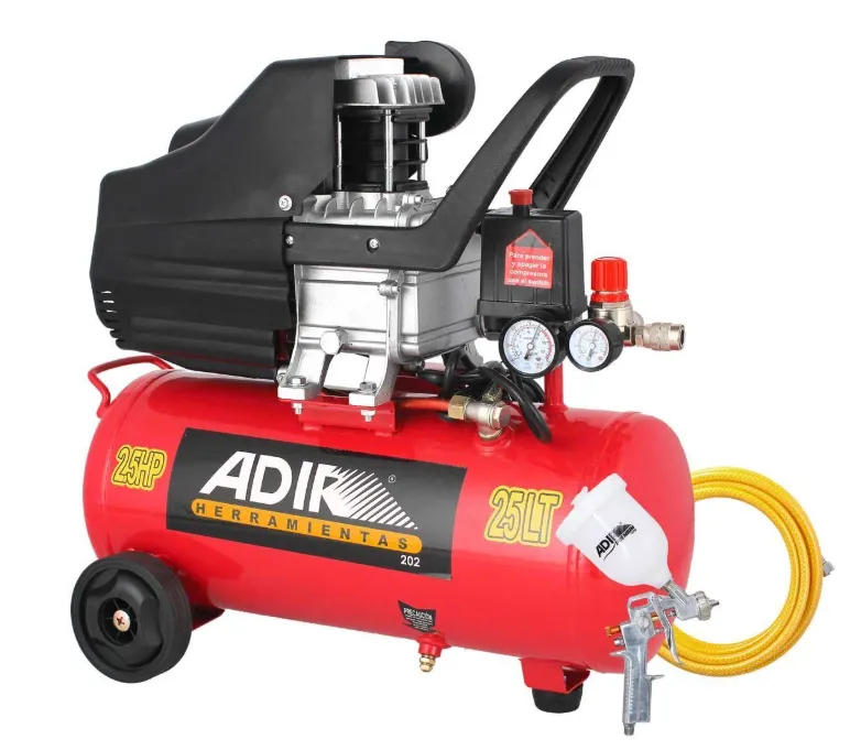 Combo Compresora Pistola y Manguera 25L 2.5HP 202 Adir