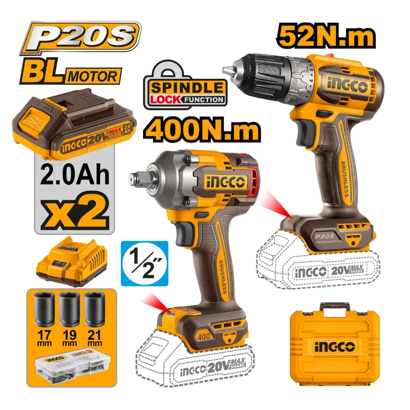 Paquete de Herramientas INGCO UCKLI20271 20V