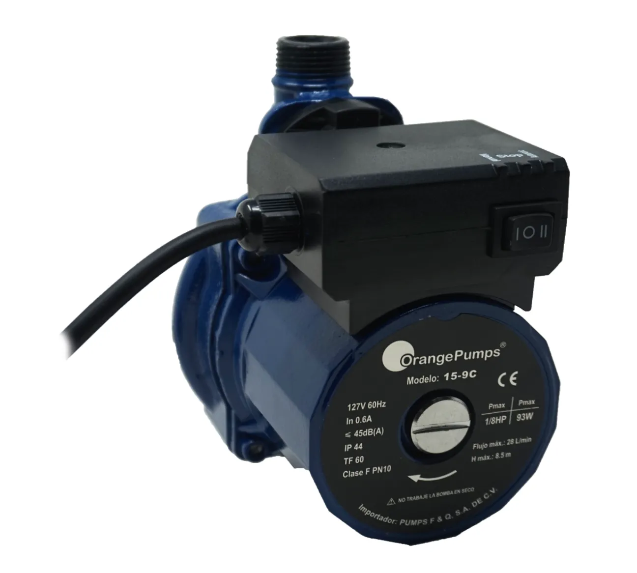 Bomba Presurizadora Automática Orange Pumps 15-9C 1/8 HP 127V