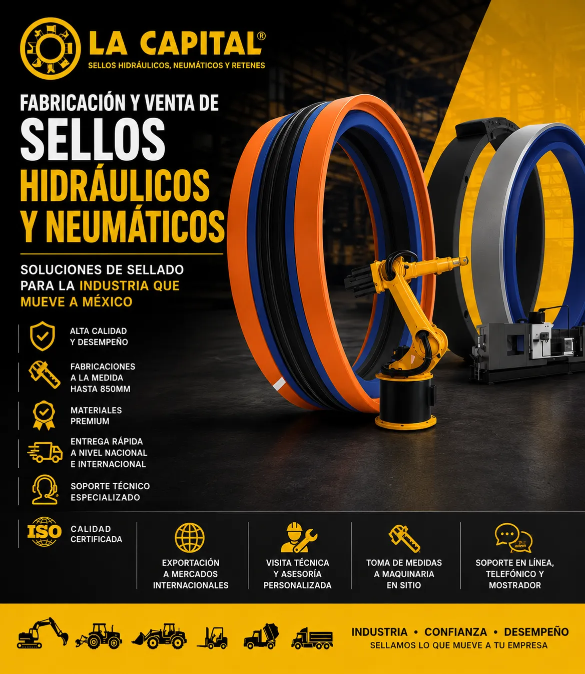 Fabricación y venta de sellos hidráulicos y neumáticos