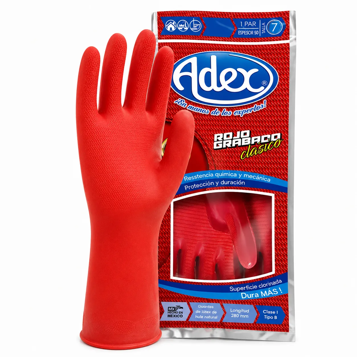 Guante rojo #8 Adex