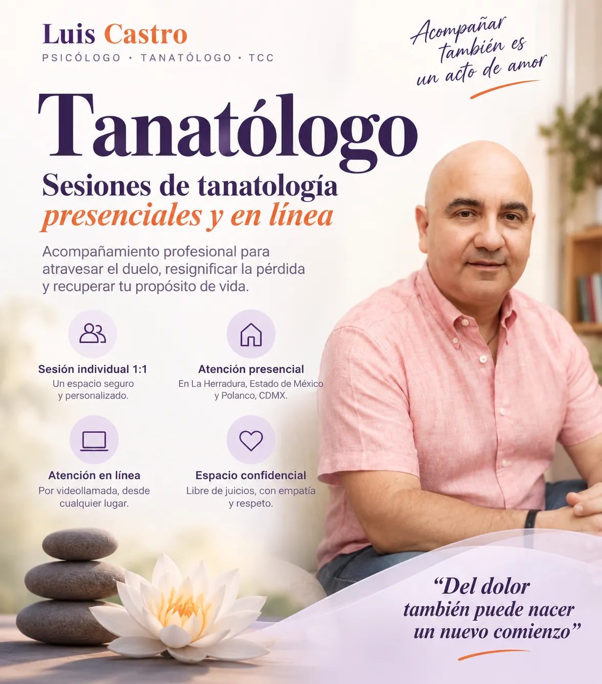 Tanatólogo: sesiones de tanatología presenciales y en línea