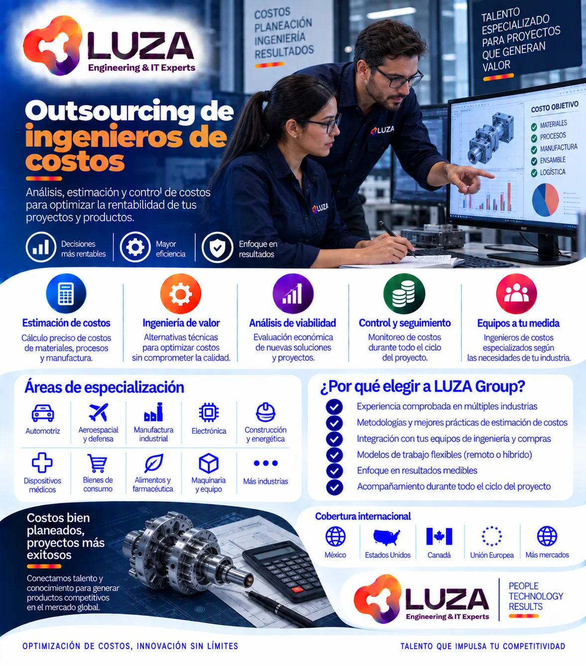 Outsourcing de ingenieros de costos con LUZA Group