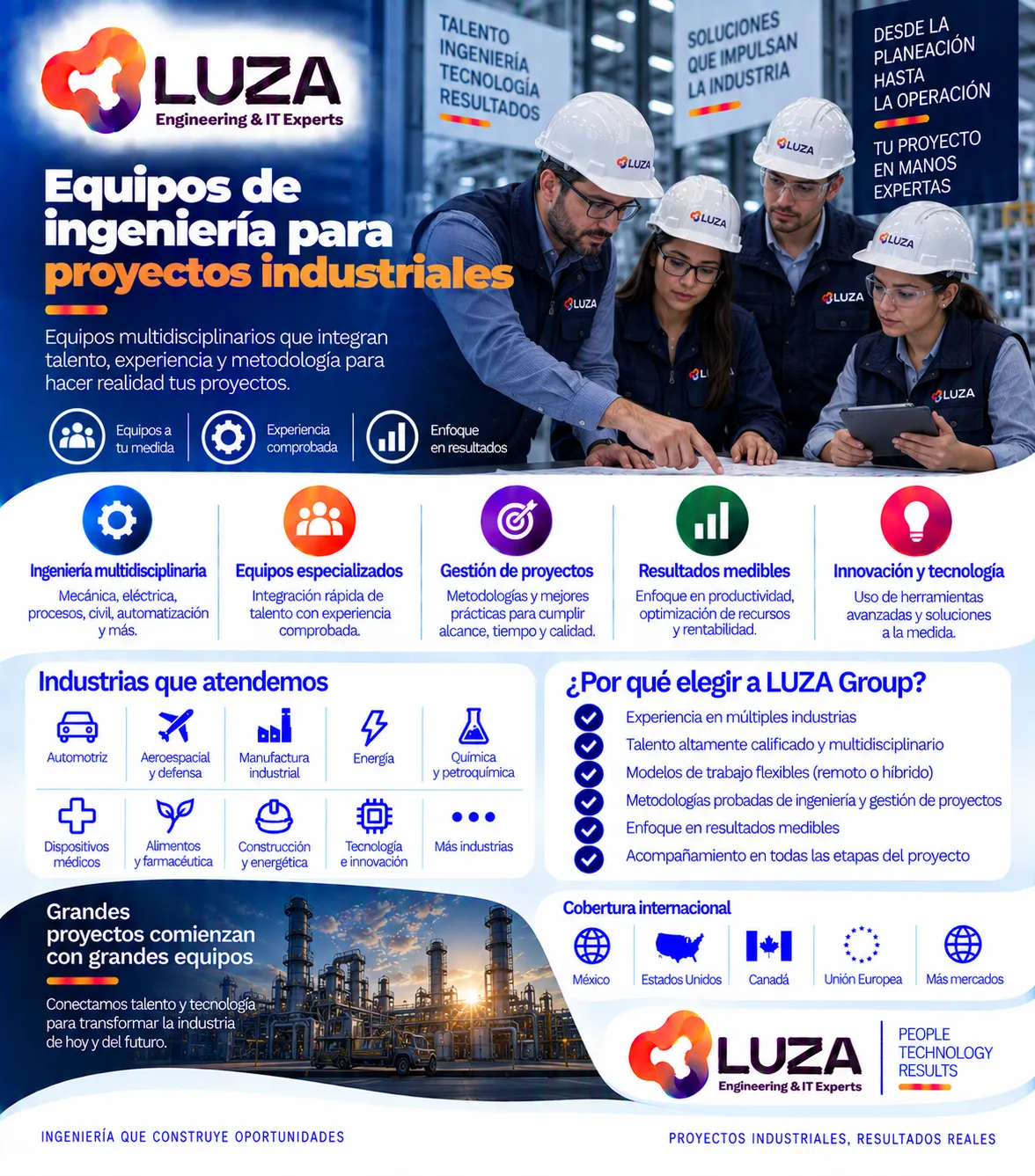 Equipos de ingeniería para proyectos industriales con LUZA Group