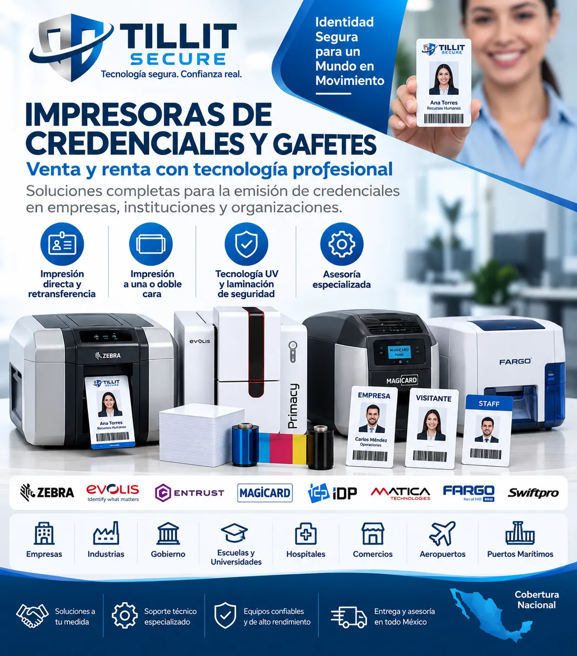 Impresoras de credenciales y gafetes