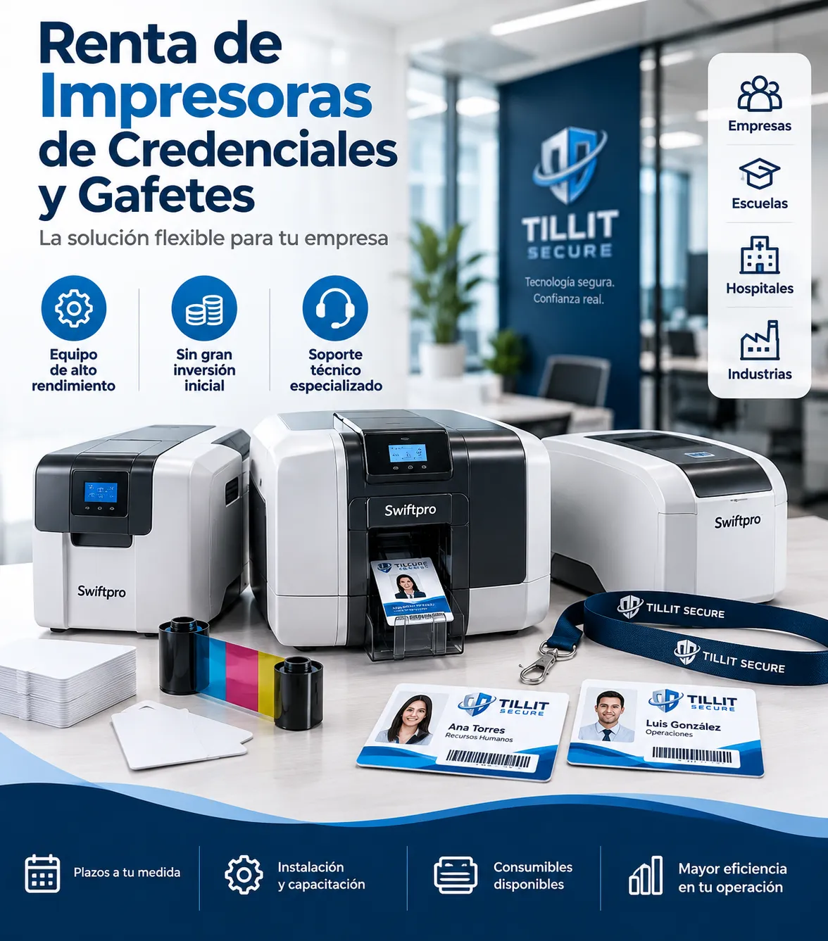 Renta de impresoras de credenciales y gafetes