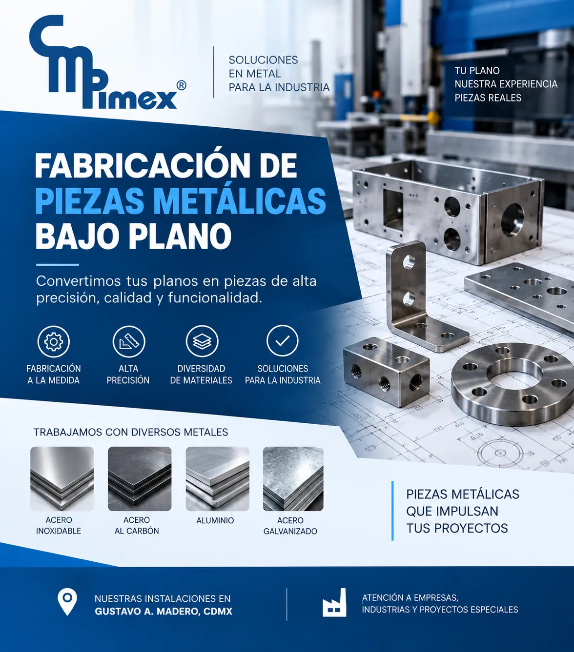 Fabricación de piezas metálicas bajo plano
