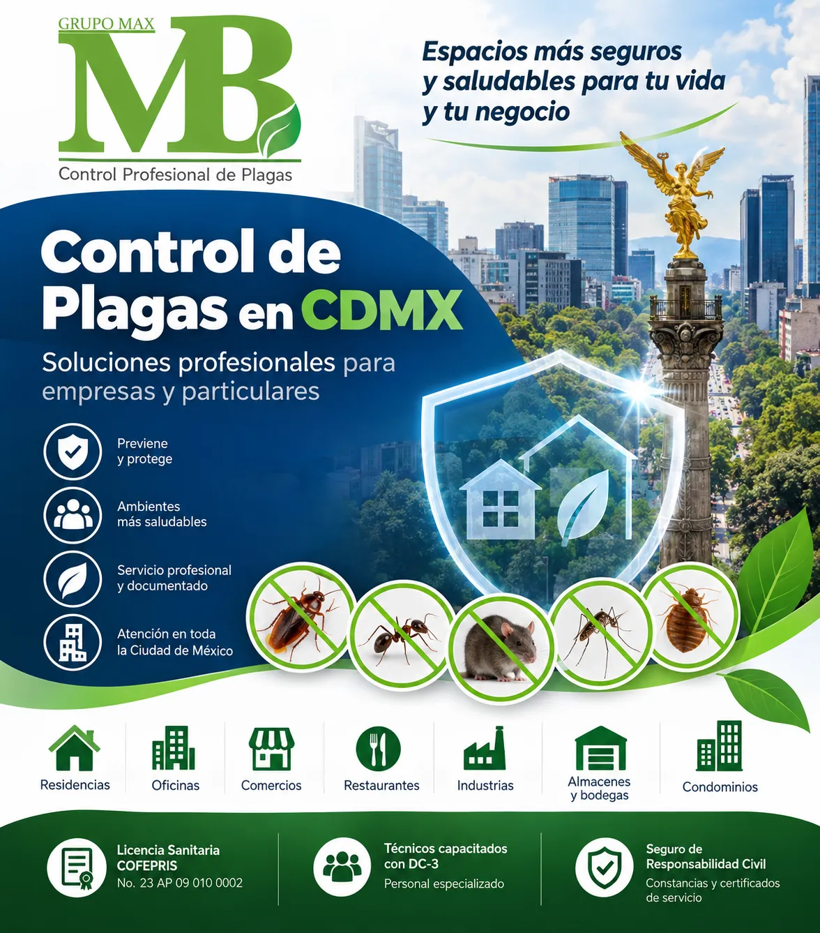 Control de Plagas en CDMX por GRUPO MAX MB