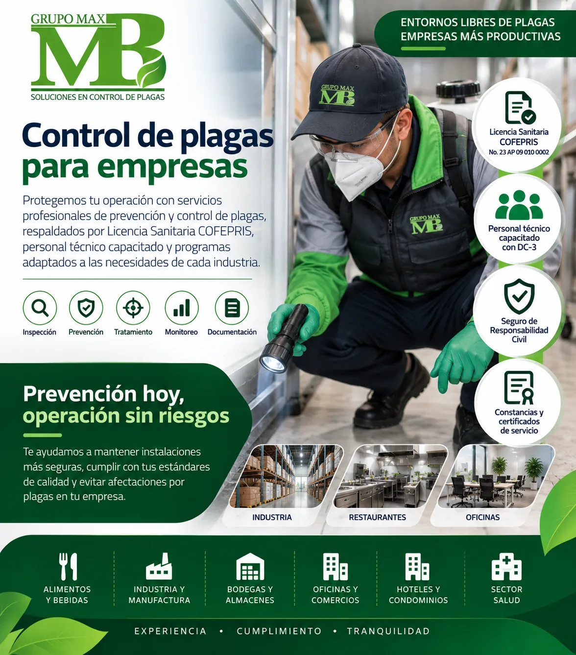 Control de Plagas para Empresas por GRUPO MAX MB