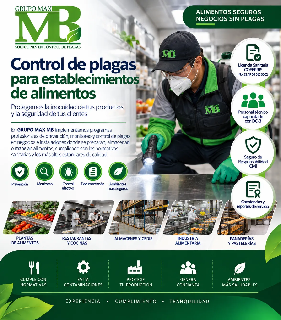 Control de Plagas para Establecimientos de Alimentos