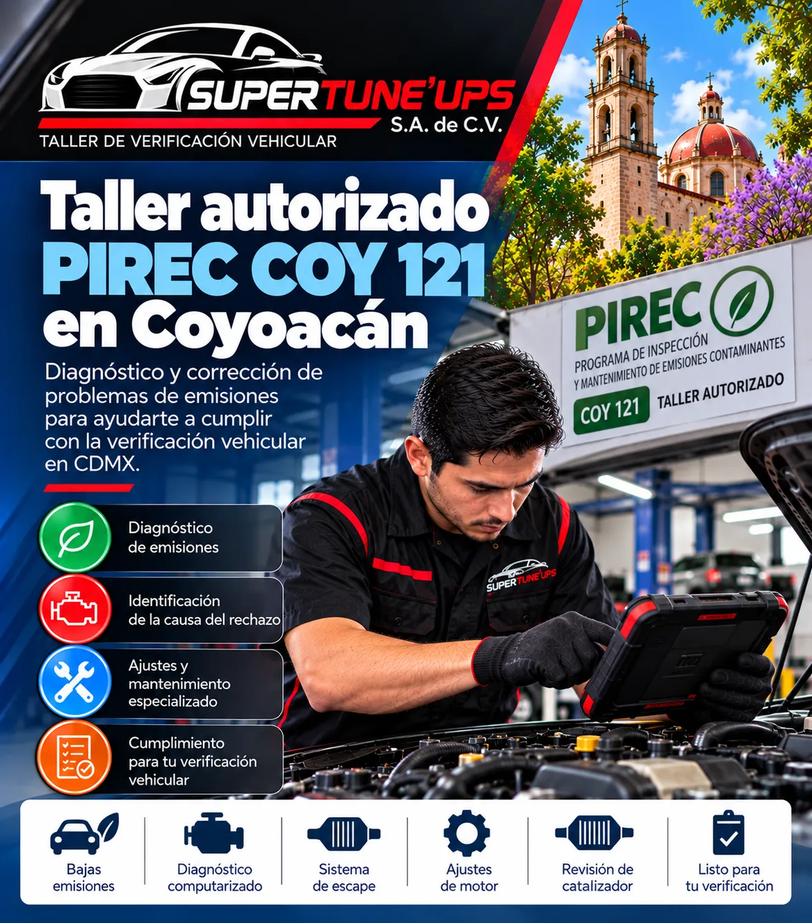 Taller autorizado PIREC en Coyoacán SÚPER TUNE UPS