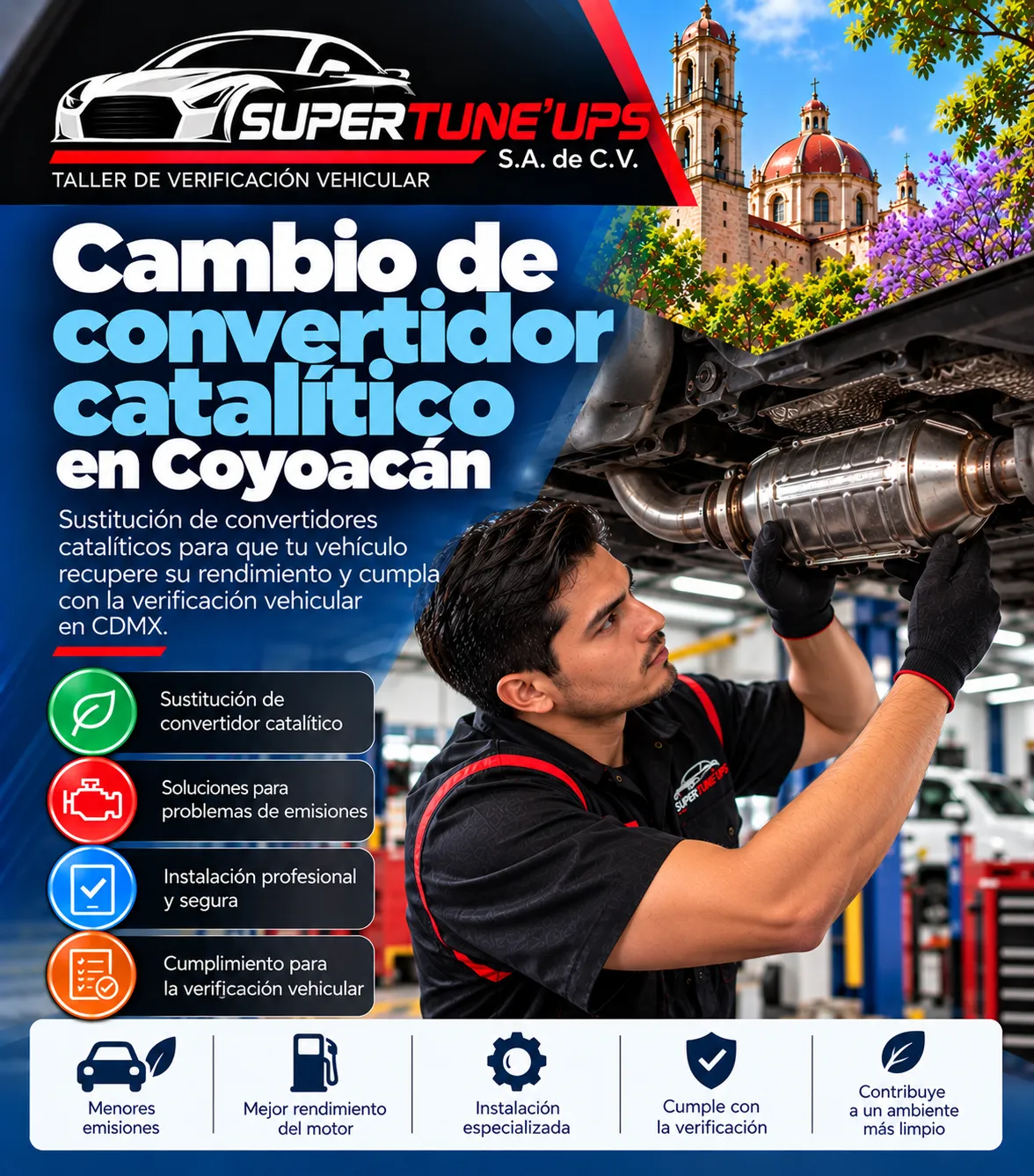 Cambio de convertidor catalítico SÚPER TUNE UPS