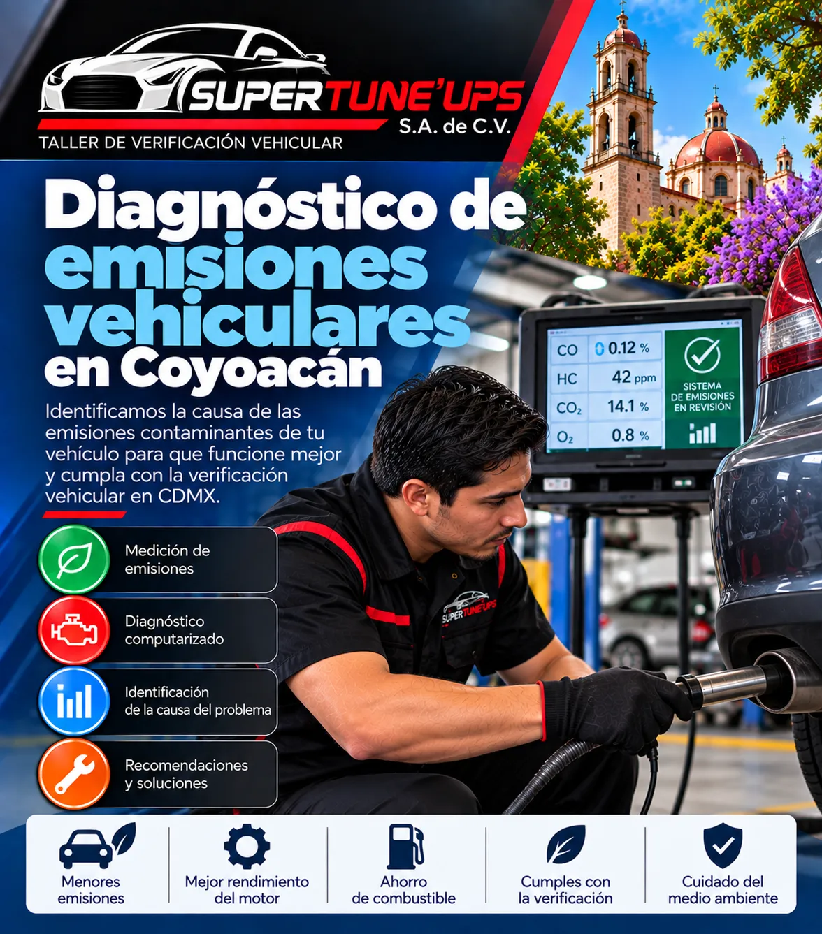 Diagnóstico de emisiones vehiculares SÚPER TUNE UPS