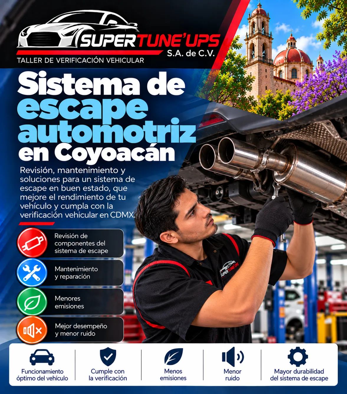 Sistema de escape automotriz en Coyoacán SÚPER TUNE UPS