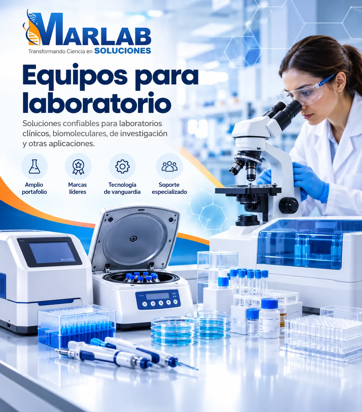 Equipos para laboratorio clínico, biomolecular y de investigación
