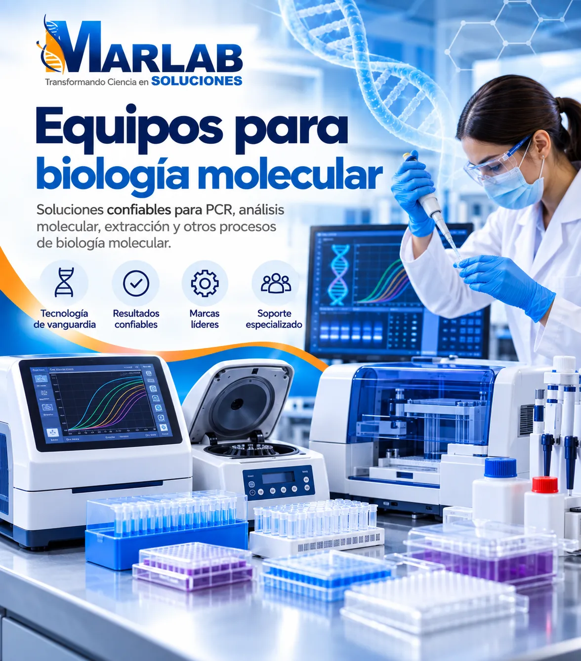 Equipos para biología molecular, PCR y análisis molecular