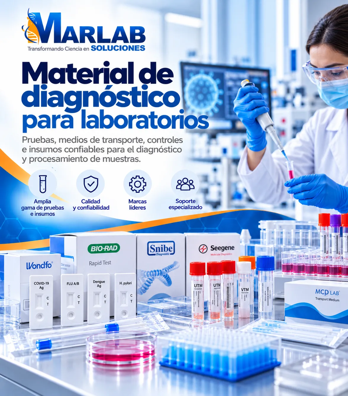 Material de diagnóstico para laboratorios clínicos