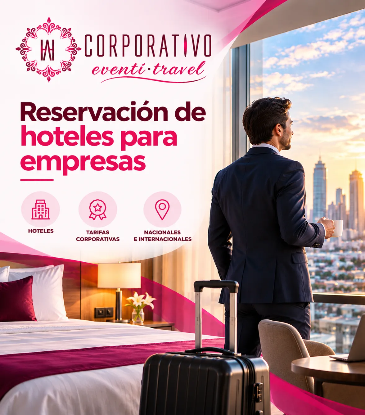 Reservación de hoteles para empresas con Eventi Travel