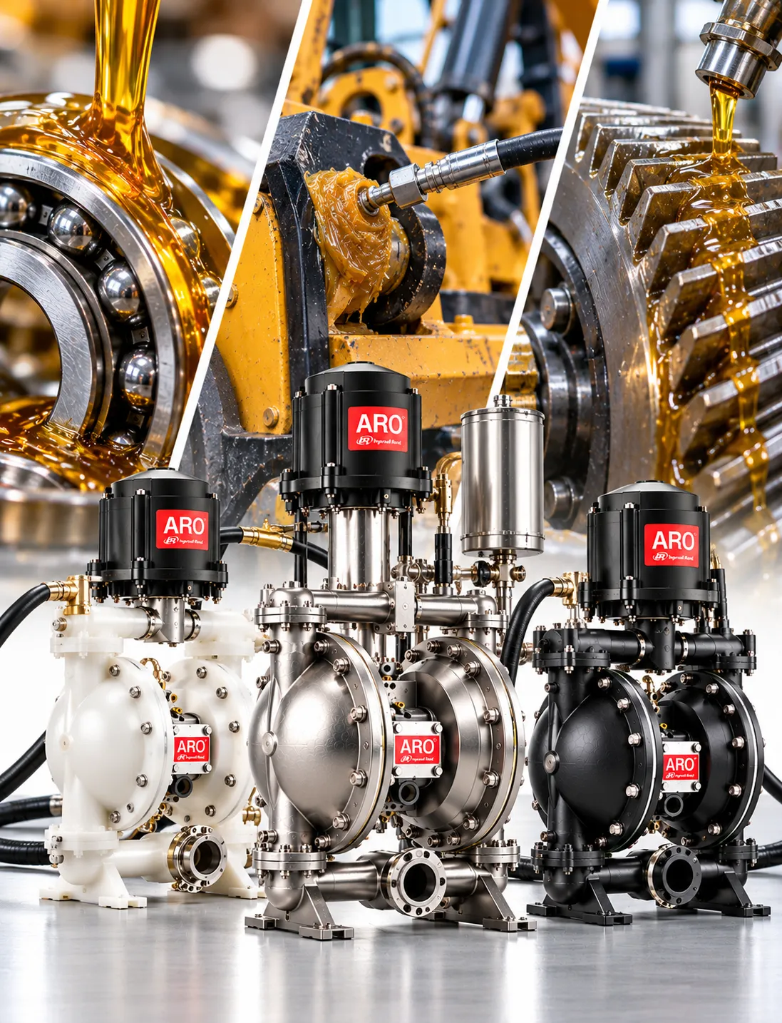 Bombas ARO para lubricación industrial con aceite y grasa