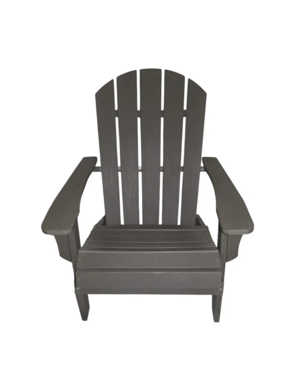Silla Adirondack para Jardín Astred de HDPE Gris Oxford  vista frontal 