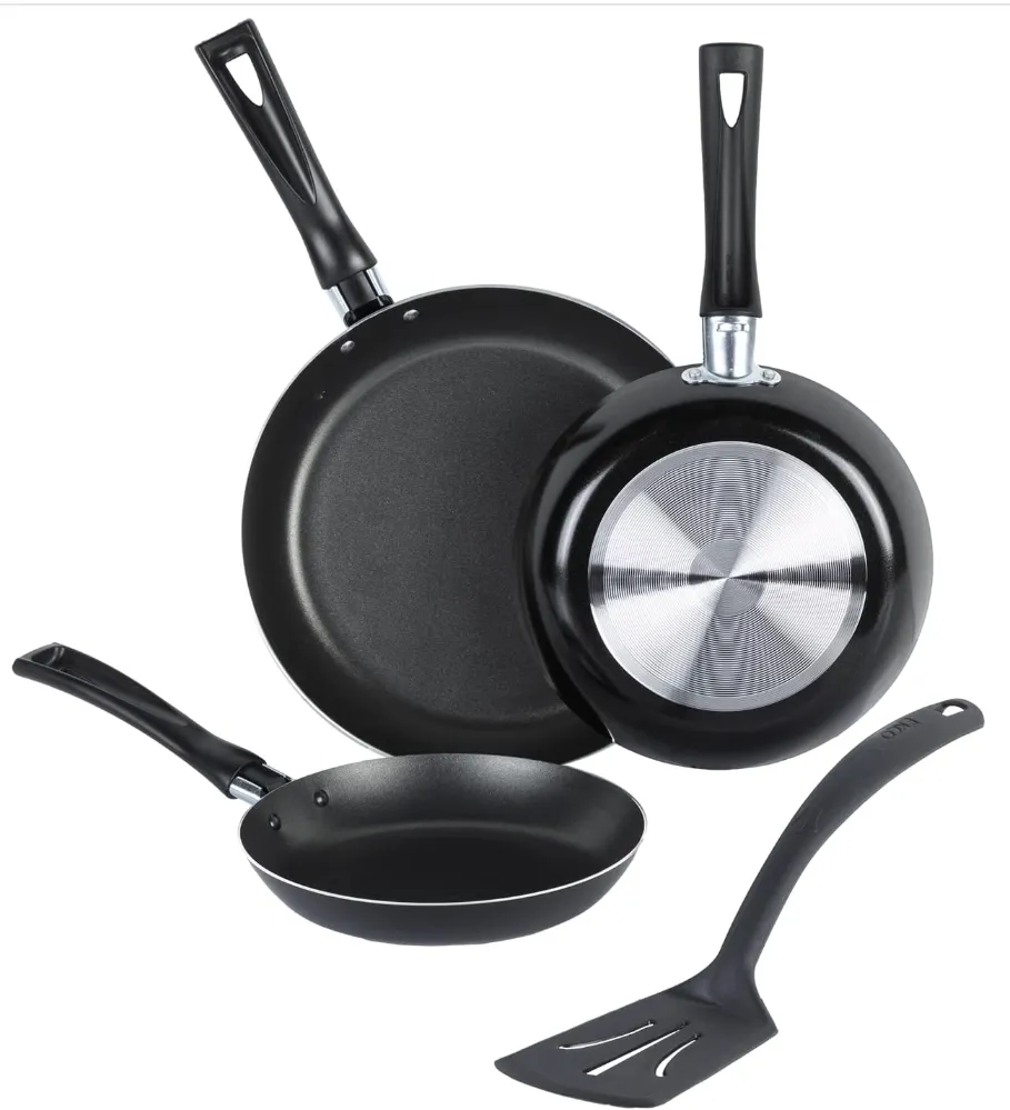 Juego de Sartenes Ekco 4 Piezas con Antiadherente de Aluminio - Color Negro